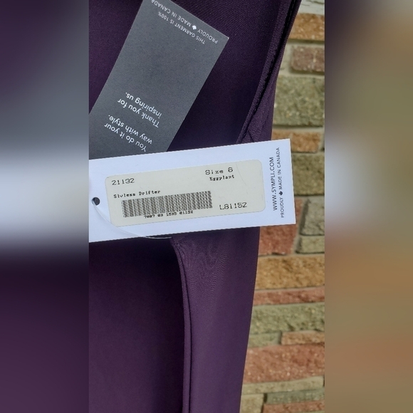 Sympli Go To Low Black Stretch purple women's Knit Tunic Top Size 6 - Picture 7 of 9